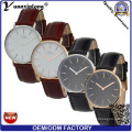 Yxl-570 mais populares Elegante Design de alta qualidade Genunie couro colorido Strap Men Watch